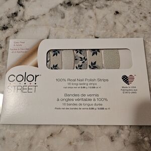 Color Street Teal and Silver Nail Strips-Retired Leaf It To Me